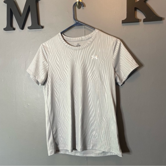 Under Armour Gray grain pattern short sleeve T-Shirt size small - Picture 1 of 7